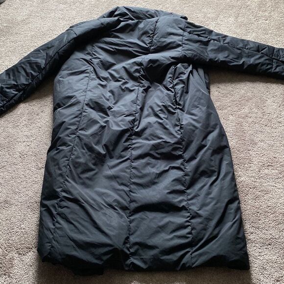The Gap Black Long Puffer Coat SIZE L Women’s Jacket - Picture 5 of 6
